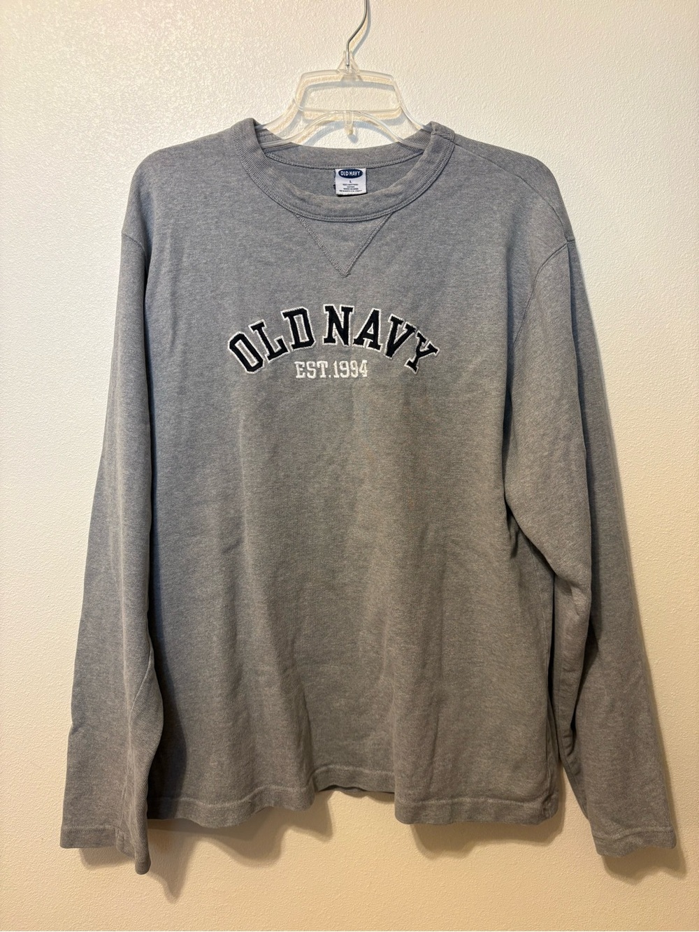Old Navy Men's Gray Logo Crewneck Sweatshirt